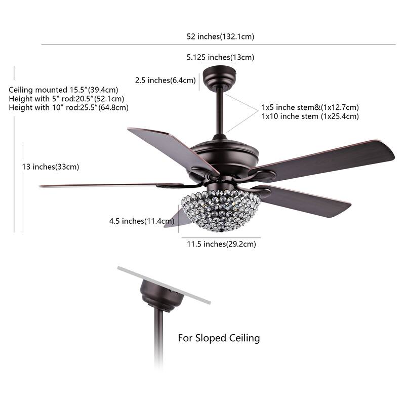 Lillibet 52" 3-Light Traditional Transitional Iron LED CEILING FAN, Chrome by JONATHAN Y