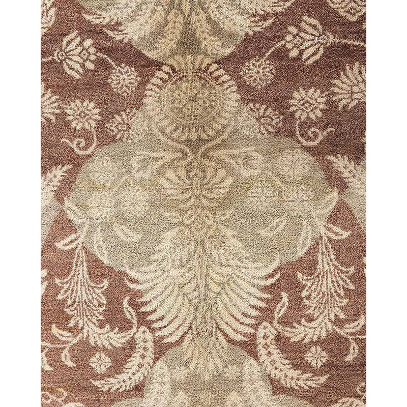 Ikat One-of-a-Kind Hand-Knotted Area Rug - Brown, 9' 2" x 12' 4" - 9' 2" x 12' 4"