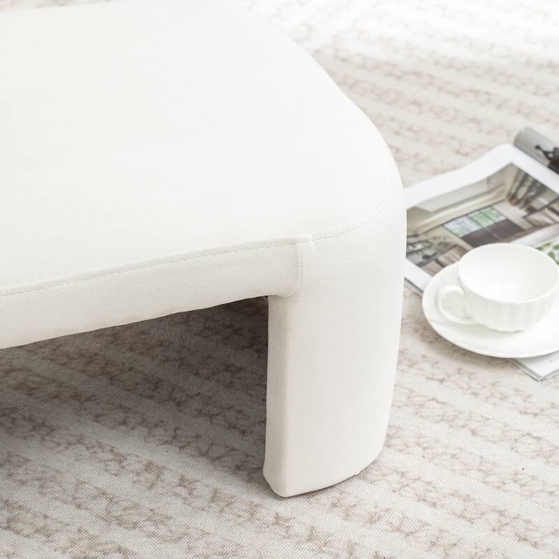 SEYNAR Modern Velvet Rectangle Accent Ottoman