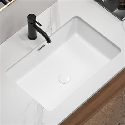 24" x 16" White Ceramic Undermount Kitchen Sink