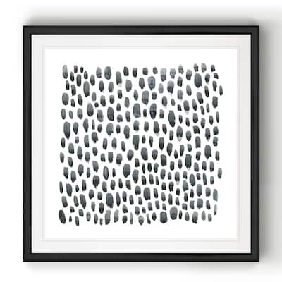 Blue Grey Tessera II -Black Framed Print