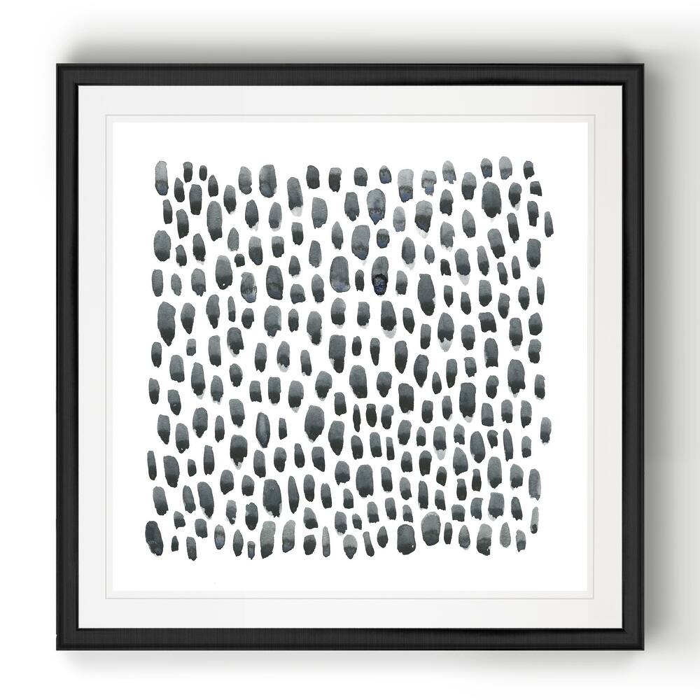 Blue Grey Tessera II -Black Framed Print