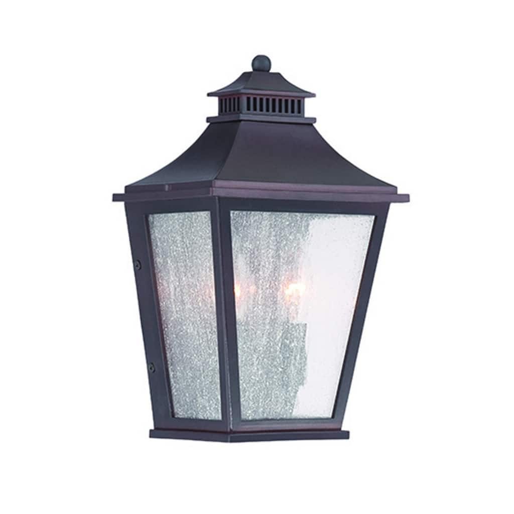 Glass LED Wall Two Light Flush Wall Mount with Steel Accents - 5.5” x 7.5” x 12” (D x W x H)