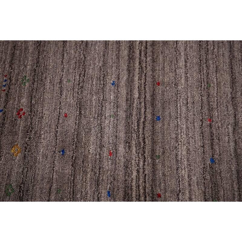 Striped Gabbeh Indian Area Rug Handmade Wool Carpet - 5'1"x 8'0"