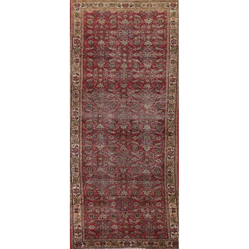Tabriz Persian Antique Runner Rug Hand-knotted Wool Carpet - 3'3"x 9'3"