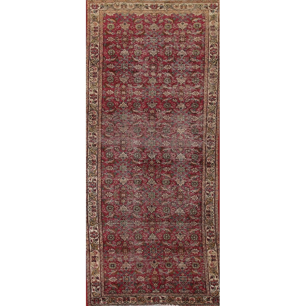 Tabriz Persian Antique Runner Rug Hand-knotted Wool Carpet - 3'3"x 9'3"