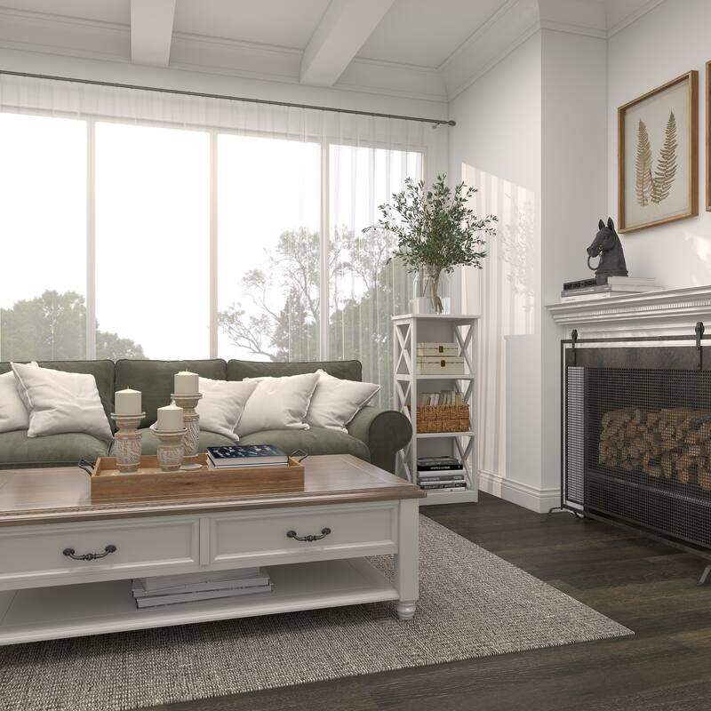 White Wooden 4 Shelves Shelving Unit