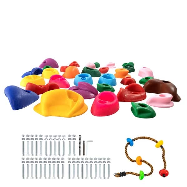 slide 2 of 14, Rock Climbing Holds Climbing Wall Grips for Indoor and Outdoor 32 Rock