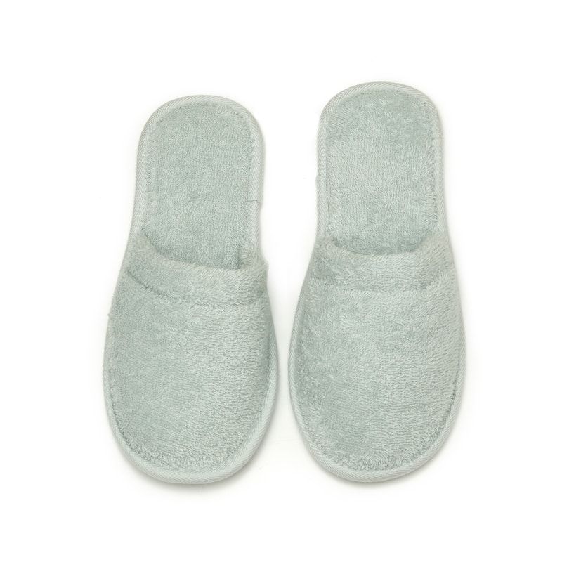 Women's Terry Cotton Spa Bath Slippers - Seafoam - Medium