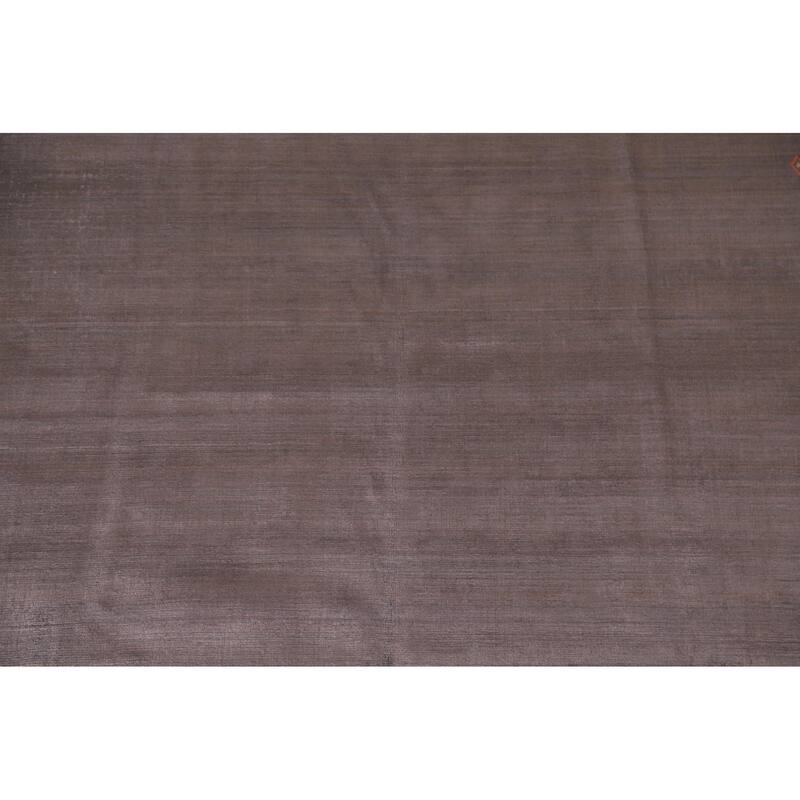 Brown Gabbeh Area Rug Handmade Wool Carpet - 8'1"x 9'10"
