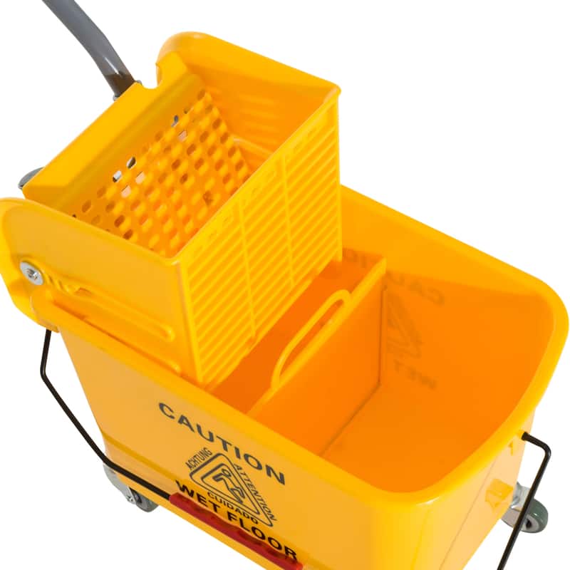 5 Gallon Mop Bucket With Side Press Wringer - 23.5" L x 10.75" W x 27.5" H