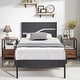 preview thumbnail 20 of 23, VECELO Twin Size Kids Bed Industrial Platform Bed Frame with Wood Headboard,Twin Size Bed Set of 2