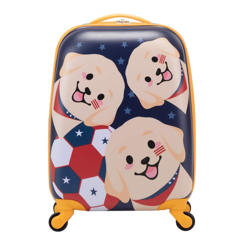 2 PCS Kid's Animal Patterns Suitcase Luggage Set 16'' Carry on Hardside ...