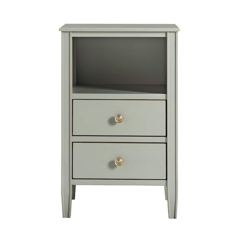 Wendel 2-drawer Storage Nightstand by Greyson Living - Antique Gray