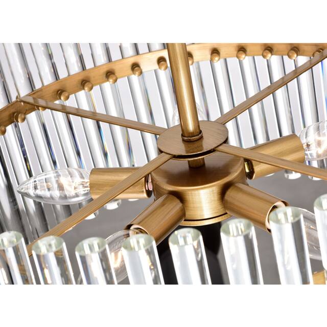 Casandra 5-light Brushed Brass Crystal Chandelier