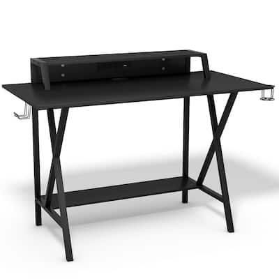 Gymax Gaming Desk All-In-One Professional Gamer Desk Cup Headphone