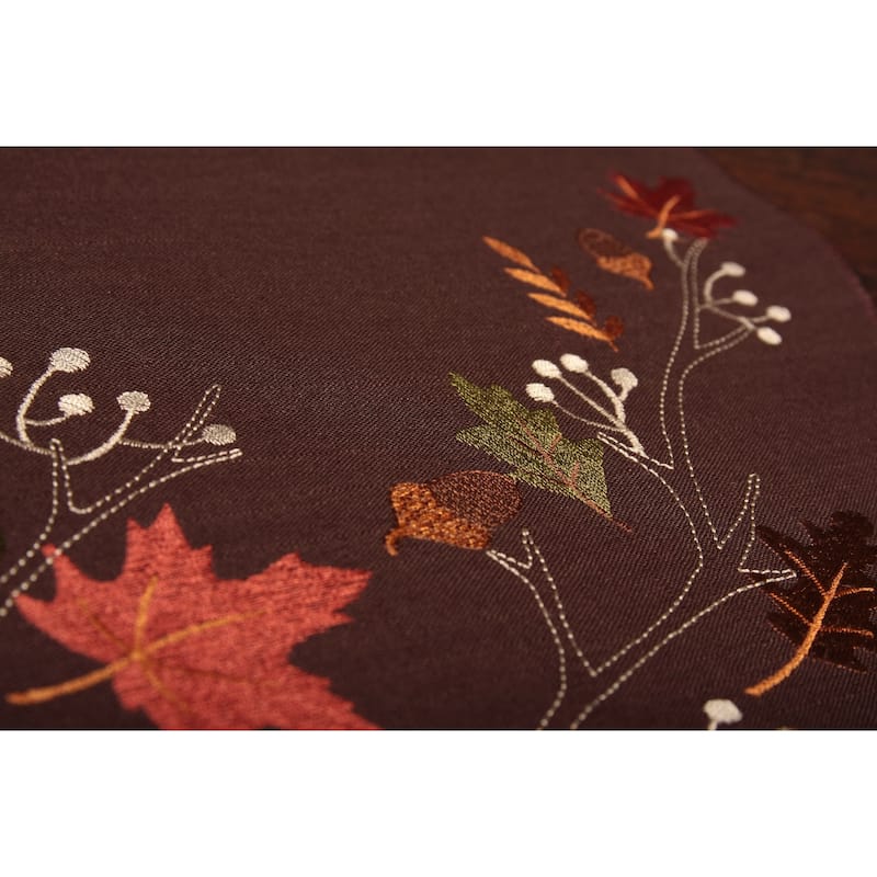 Dresden Branches Crewel Embroidered Fall Table Runner