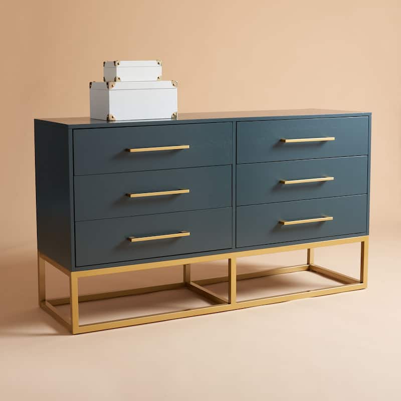SAFAVIEH Couture Selima Dresser - Teal/Gold