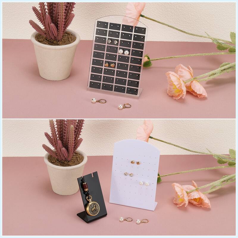 10pcs Earring Display Stand,Acrylic Earring Holder 48 Hole L Rack