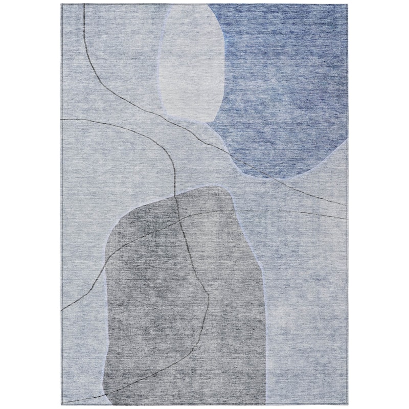 Machine Washable Indoor/ Outdoor Chantille Abstract Contemporary Rug