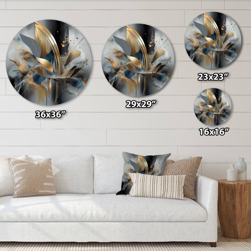 Designart "Soft Colors Marble Abstract II" Abstract Marble Metal Round Wall Art