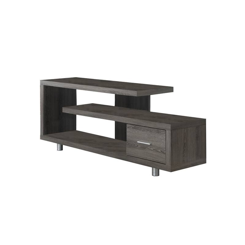 HomeRoots 60" Deep Taupe Open Shelving TV Stand - n/a