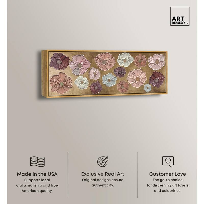 Floral Impasto Muted Panoramic Canvas by Art Remedy