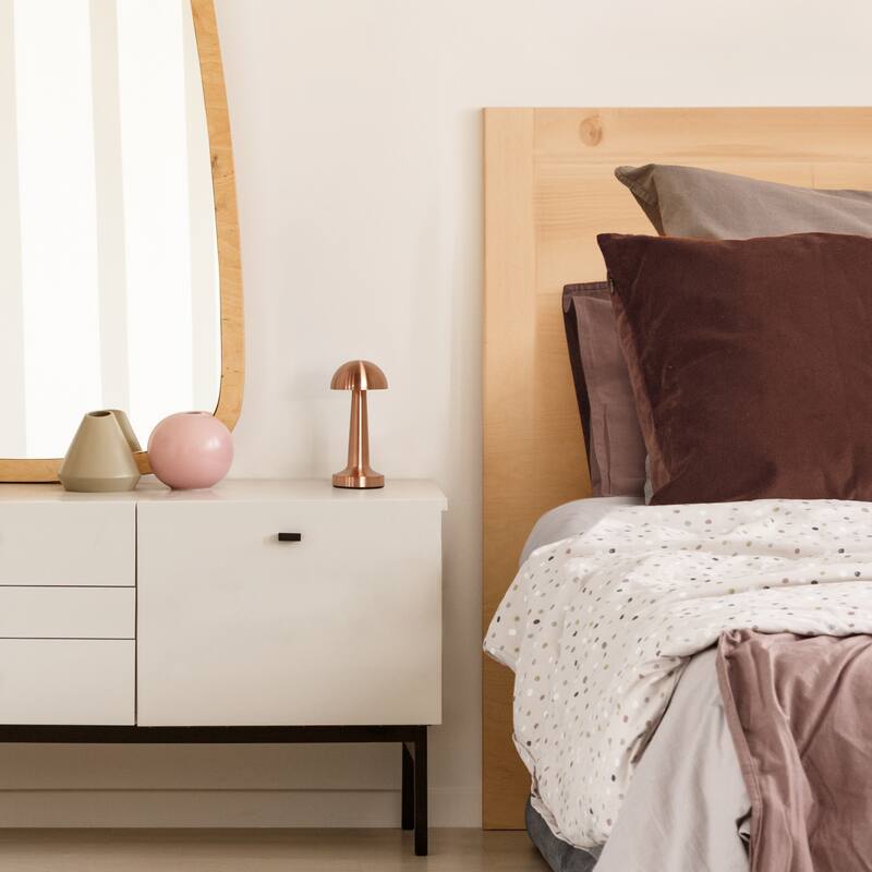 LED Mushroom Mini Touch Sensor Desk Lamp - 8.75" - Copper Finish