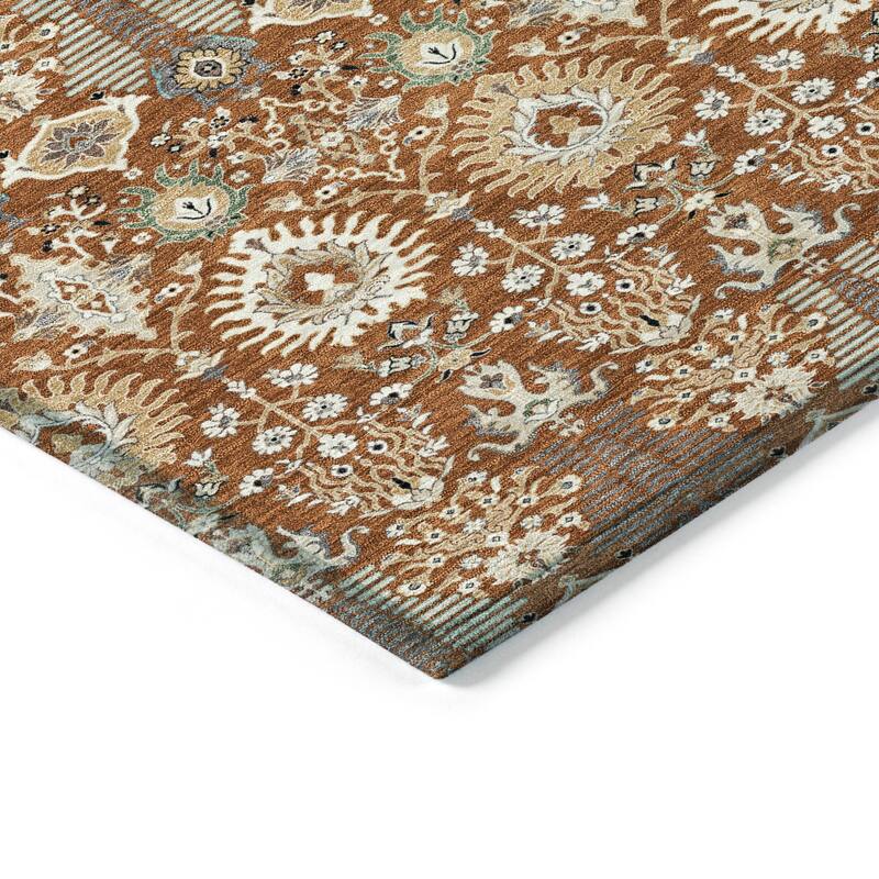 Machine Washable Indoor/ Outdoor Traditional Xander Chantille Rug