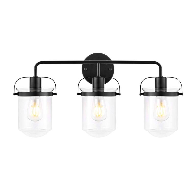 Clear Glass 3-light Armed Vanity Wall Sconce