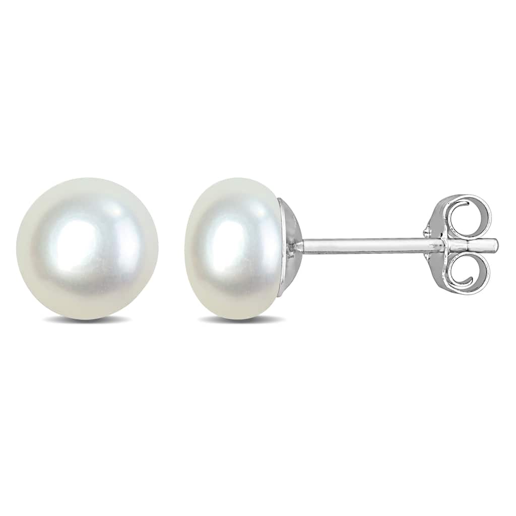 Miadora 7-7.5mm Cultured Freshwater Pearl Stud Earrings in Sterling Silver