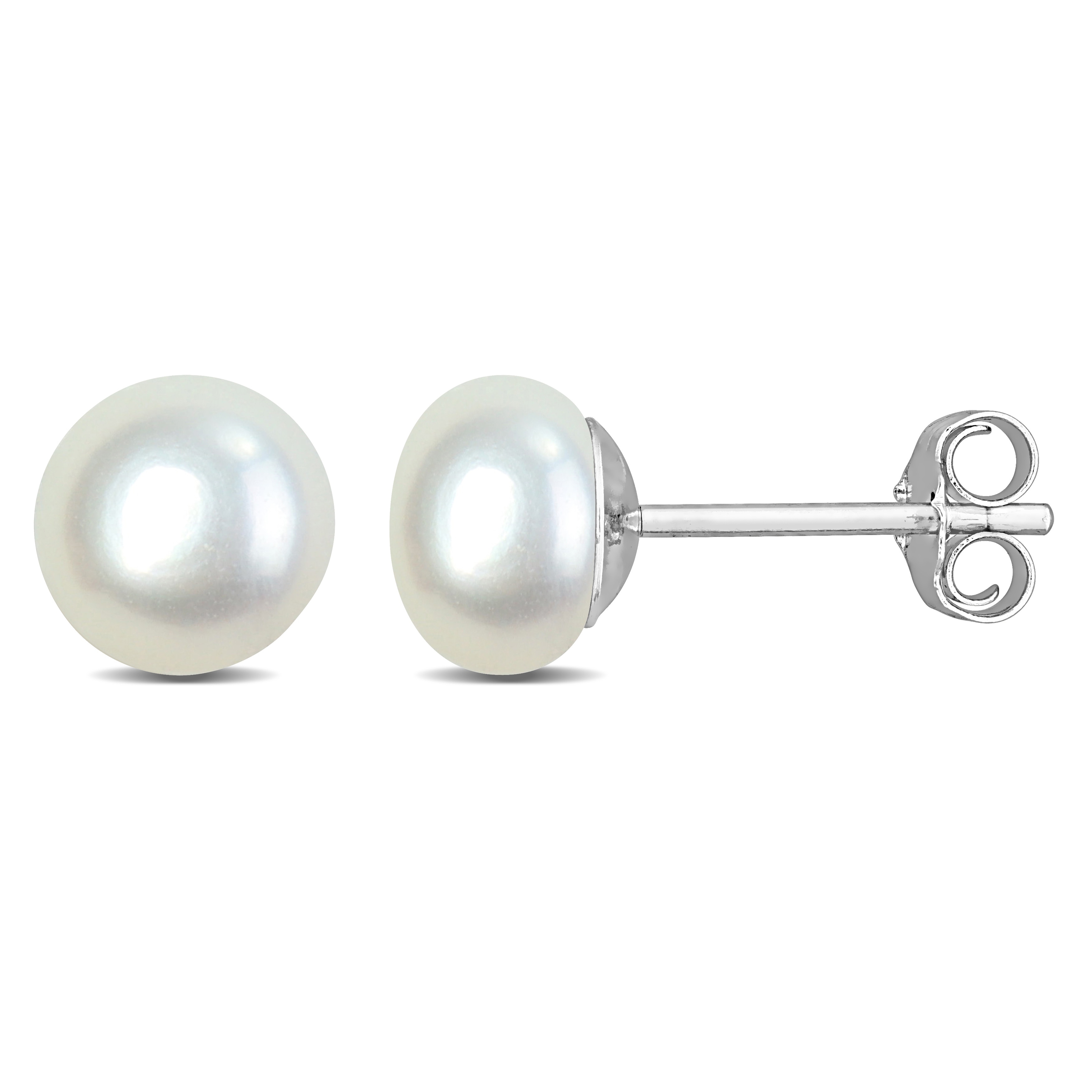 Miadora 7-7.5mm Cultured Freshwater Pearl Stud Earrings in Sterling Silver