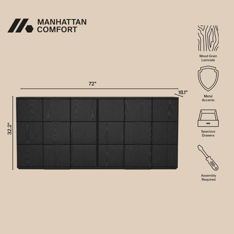Clive 72 Inch 6 Drawer Bedroom Dresser