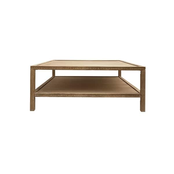 slide 2 of 6, Rohan 42-Inch Square Mango Hardwood Coffee Table with Shelf Wood/Veneer