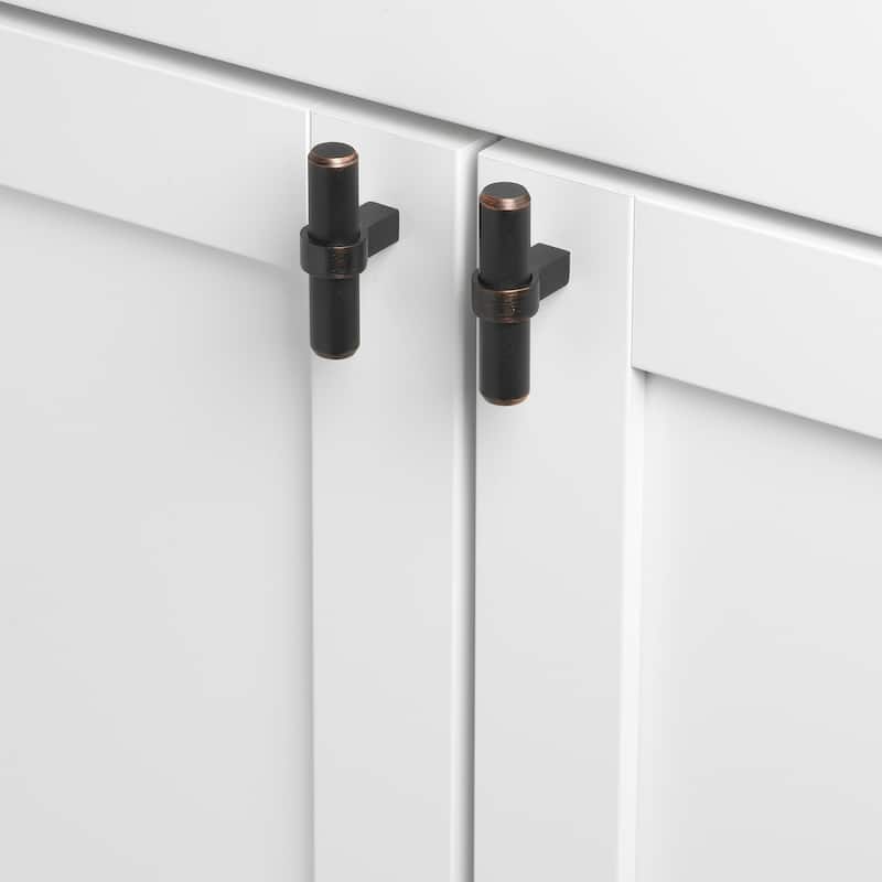 GlideRite 2.25-inch Solid Oil Rubbed Bronze Finish Euro Cabinet T-Bar Knob (Pack of 10 or 25)