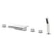 preview thumbnail 10 of 10, Waterfall Deck Mount Tub Faucet With Handheld Shower Brass Roman Bathtub Faucet Modern Tub Filler With Sprayer Brushed Nickel
