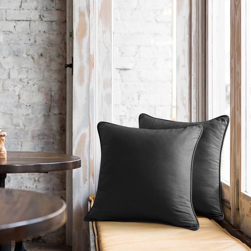 Donna Sharp Piped Black Cotton Euro sham