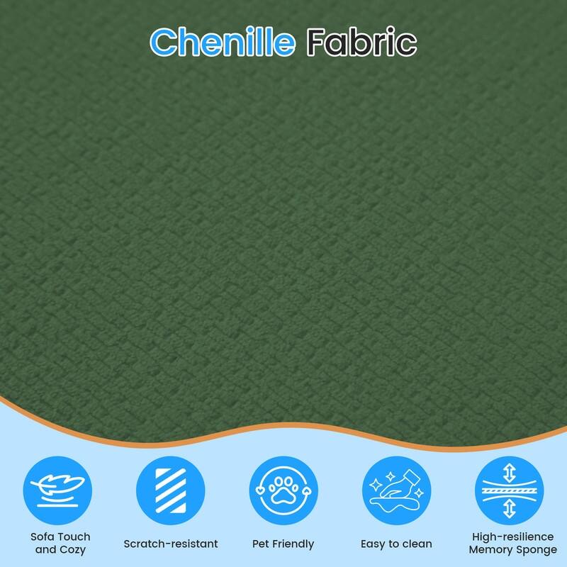 Mixoy 98 inch Chenille L Shape Sectional Sofa with Curved Chaise,Modern Cloud 3 Seater Sofa Couch