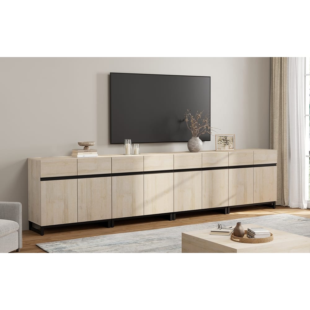 Modern TV Stand for TVs up to 120 inch, 4 in 1 TV Console with Adjustable Shelves, Media Console Table