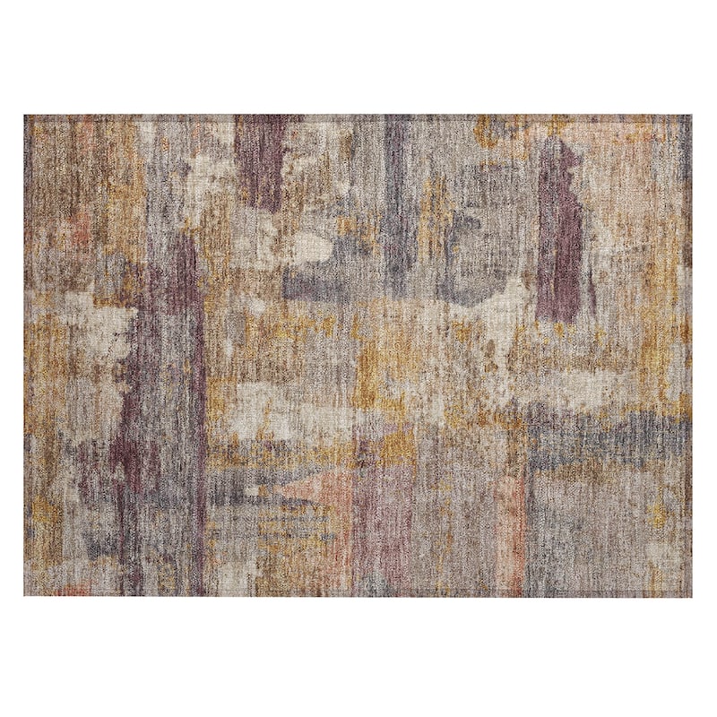Machine Washable Indoor/Outdoor Contemporary Chantille Rug