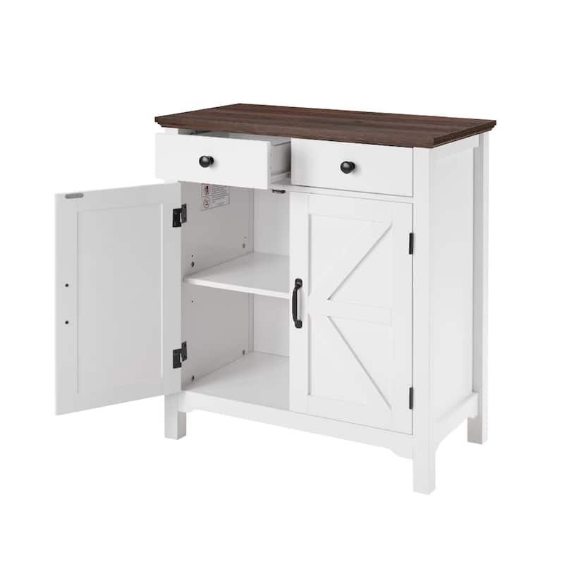 Homy Casa Herringbone Accent Cabinet, Adjustable Shelf, Living Sideboard