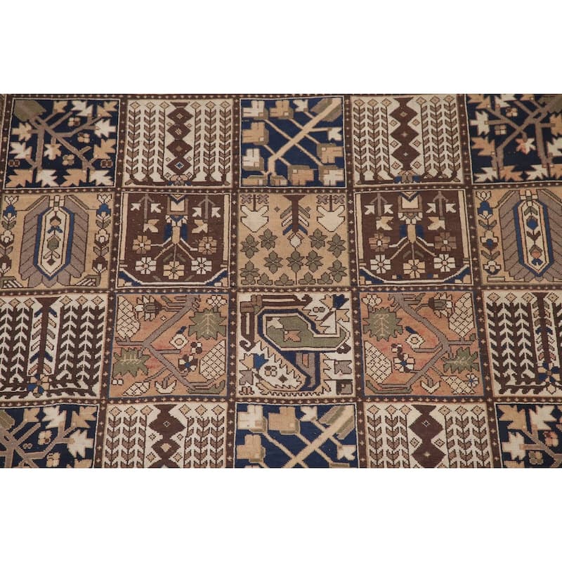 Garden Design Bakhtiari Persian Vintage Rug Hand-Knotted Wool Carpet - 6'10"x 10'2"