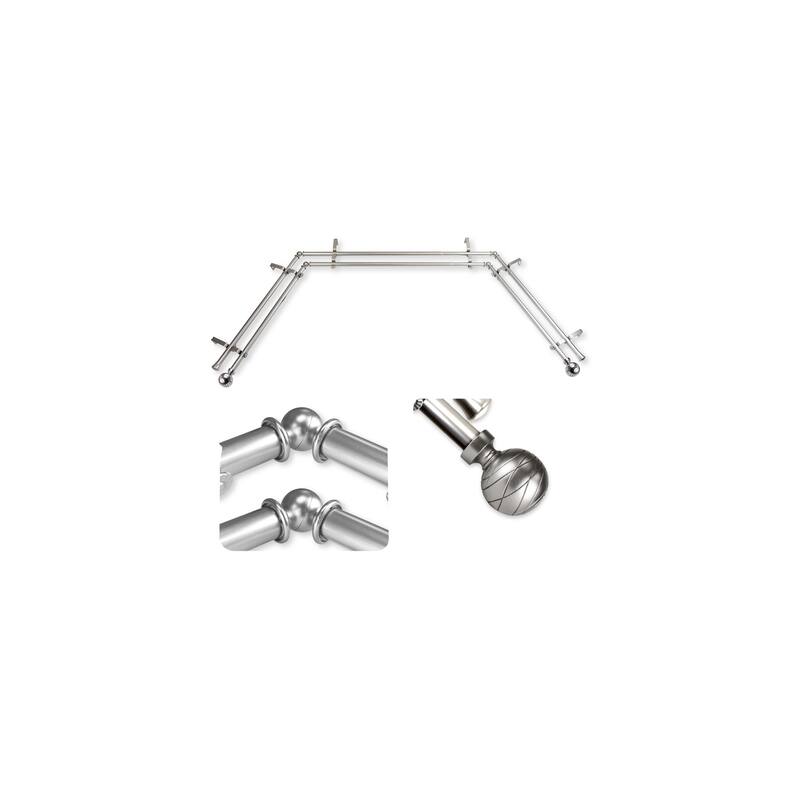 City Chic Curtain Rods & Hardware - Adjustable Telescoping Rods - Satin Nickel Finish - M
