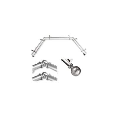 City Chic Curtain Rods & Hardware - Adjustable Telescoping Rods - Satin Nickel Finish - M