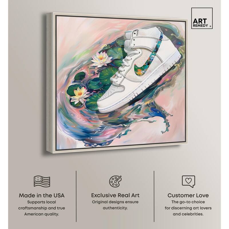 Lilypads Sneaker Splash Canvas by Art Remedy