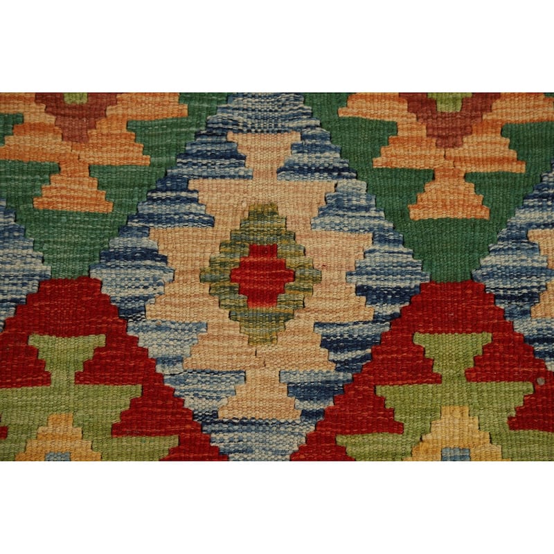 Flat Weave South Western Kilim Area Rug Flatweave Wool Carpet - 8'2" x 9'9"