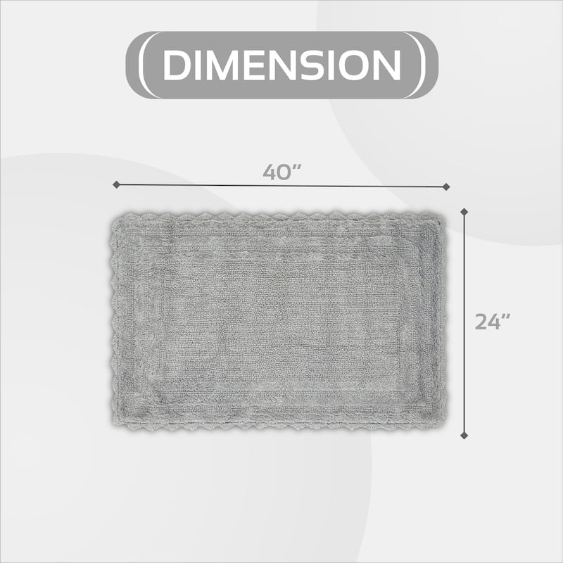 Better Trends Bath Rugs 100% Cotton Soft & Water Absorbent Reversible Tufted Bathroom Rug for Shower, Sink Mats Lilly Crochet
