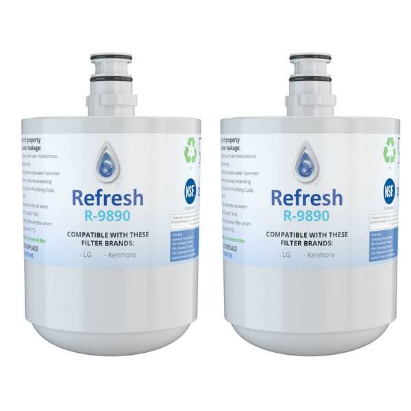 Shop Refresh Replacement For Lg Lt500p Adq72910907 Kenmore 46 9890 Refrigerator Water Filter 2 Pack White Overstock 22976828