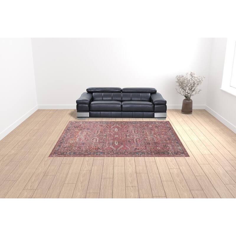 Rosot Power Loomed Distressed Floral Area Rug - 9' x 12'