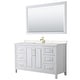 preview thumbnail 62 of 71, Daria 60 Inch Single Vanity, Cultured Marble Top, 58 Inch Mirror White, Gold Trim, Carrara Cultured Marble Top